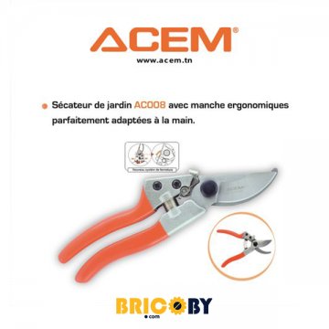 Bricolo.com - SECATEUR JARDIN A MAIN  AC008 ACEM