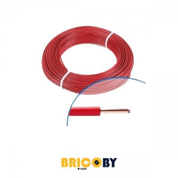 Bricoby.com - FIL RIGIDE H07VU2.5 ROUGE 100M