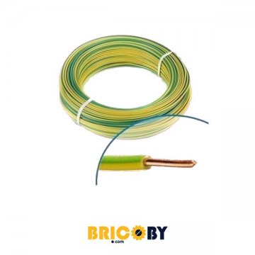 Bricoby.com - FIL RIGIDE H07VU1.5 VERT JAUNE 100M