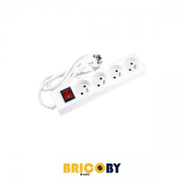 Bricoby.com - BLOC MULTIPRISE 4 PRISES 2P+T AVEC INTERRUPTEUR 3M STIEL - Tunisie