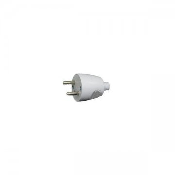 Bricoby.com - FICHE MALE 2 POLES+TERRE 16A SANS ANNEAU BLANCHE SIMEF - BRICOBY Meilleur Prix Tunisie