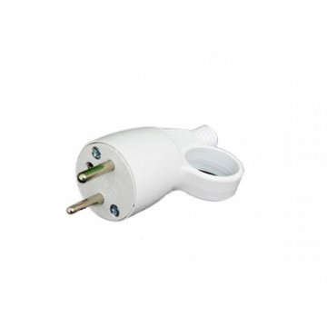 Bricoby.com - FICHE MALE 2 POLES+TERRE 16A AVEC ANNEAU BLANCHE SIMEF - BRICOBY Meilleur Prix Tunisie