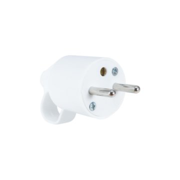 Bricoby.com - FICHE MALE 2 POLES+TERRE 16A A ANNEAU BLANCHE STIEL - BRICOBY Meilleur Prix Tunisie